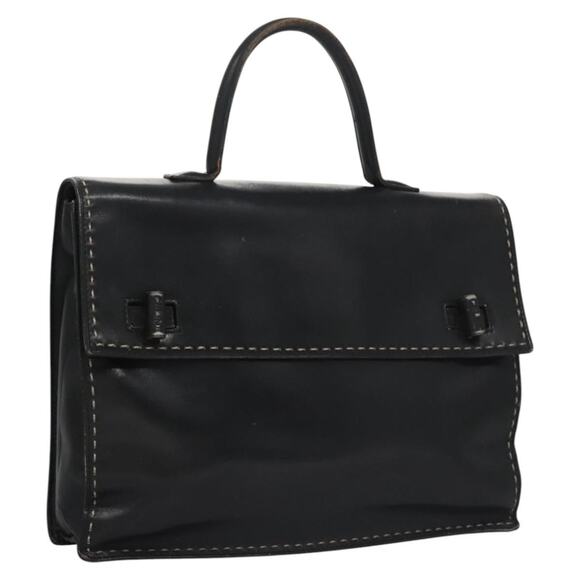 CELINE Hand Bag Leather Black - Picture 1 of 13